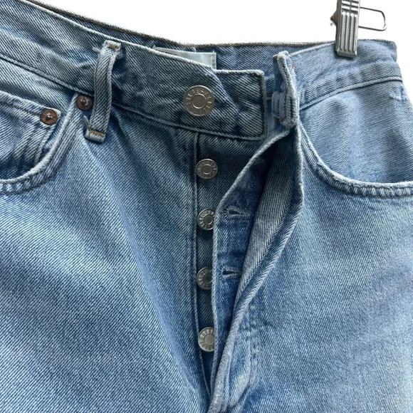 AGOLDE 90's Denim Shorts Size 24 in Blue Riptide High Rise- Bloggers Favorite